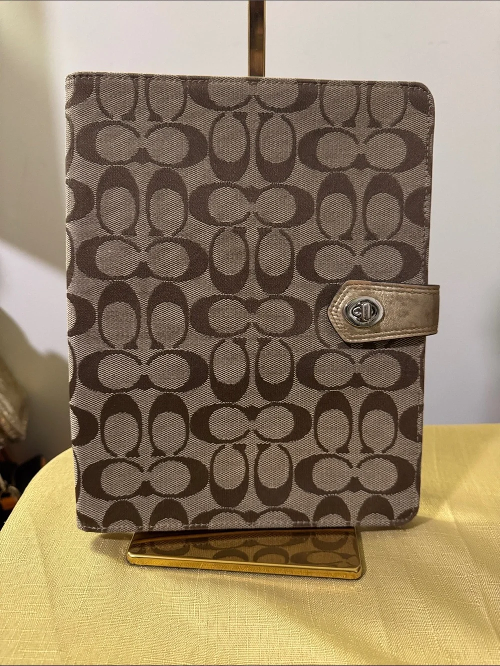 Coach Canvas Tablet Cover with in signature C’s Brown Monogram